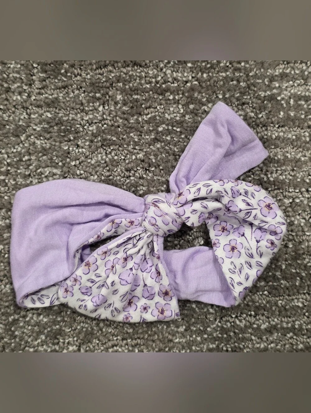 Purple Posies Knot Headband